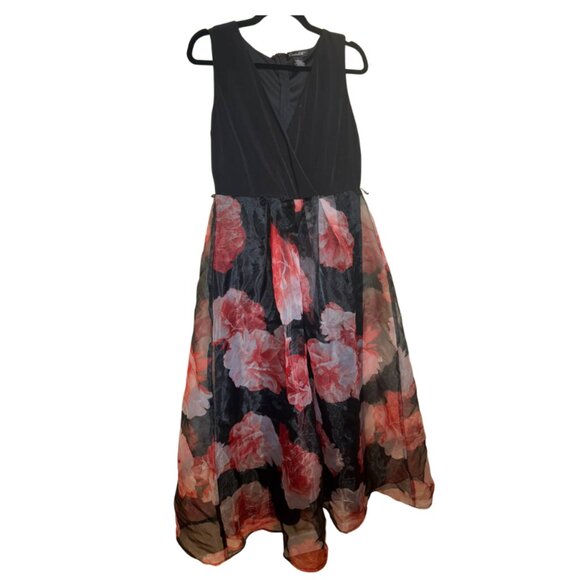 candalite Dresses & Skirts - Black Floral Maxi Layered Dress Sz L